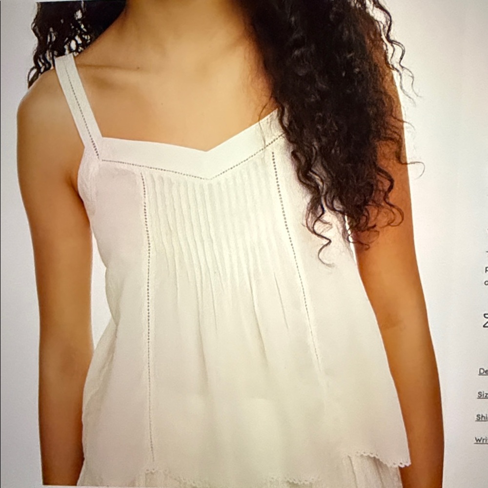 Little Moon Athena Vneck Cotton Camisole Top Light Birch